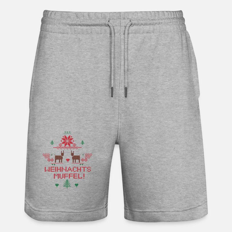 Mouffle de Noël moche - Short de jogging bio TRAINER Stanley/Stella unisexe - gris chiné