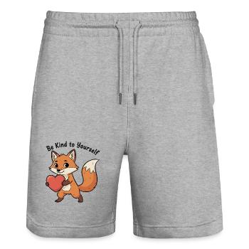 Niedlicher Fuchs mit Herz - Stanley/Stella Unisex Bio Joggingshorts Trainer  - Grau meliert - Vorne - Nik (191cm) & Marisol (170cm)