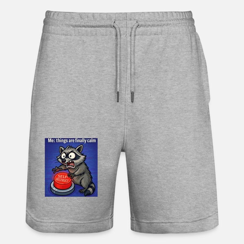 Mème de l’autodestruction des ratons laveurs - Short de jogging bio TRAINER Stanley/Stella unisexe - gris chiné
