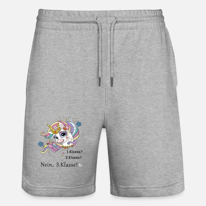 Schulkind 3.Klasse - Stanley/Stella Unisex Bio Joggingshorts Trainer  - Grau meliert