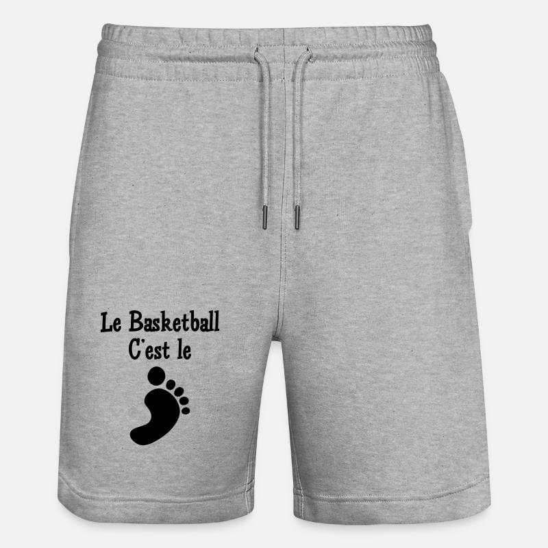le basketball c'est le pied - Short de jogging bio TRAINER Stanley/Stella unisexe - gris chiné