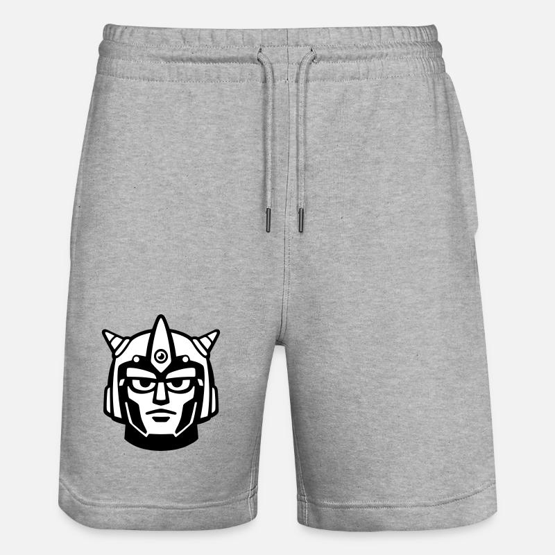 Casque de visage robot Doomforge - Short de jogging bio TRAINER Stanley/Stella unisexe - gris chiné
