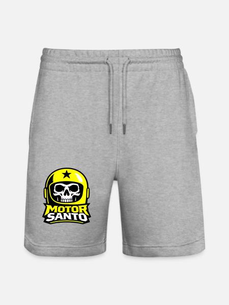 Motor Santo Skull Logo - Stanley/Stella Trainer Unisex Organic Jogging Shorts - heather grey