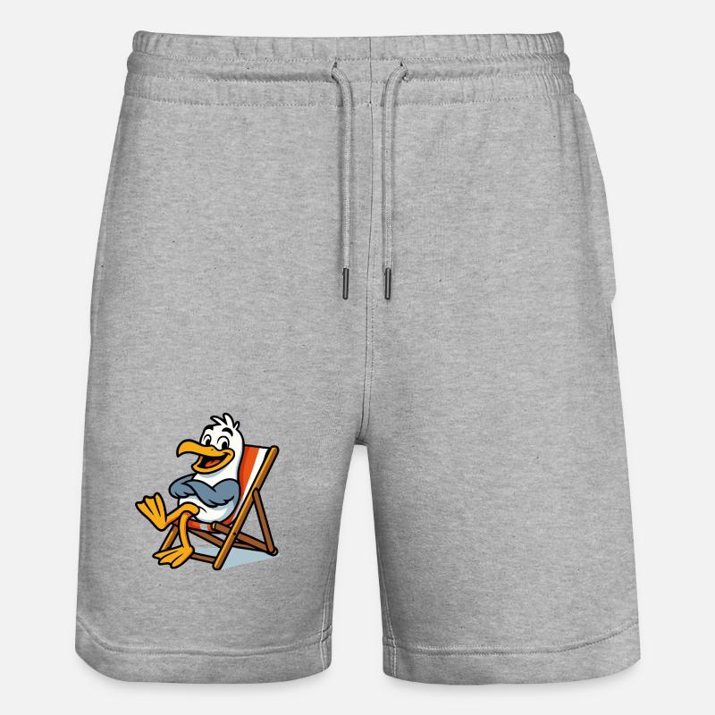 Relaxez une mouette sur la plage - Short de jogging bio TRAINER Stanley/Stella unisexe - gris chiné