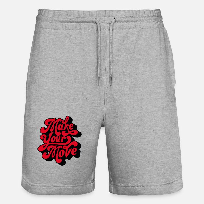 Make Your Love Retro Script - Stanley/Stella Unisex Bio Joggingshorts Trainer  - Grau meliert