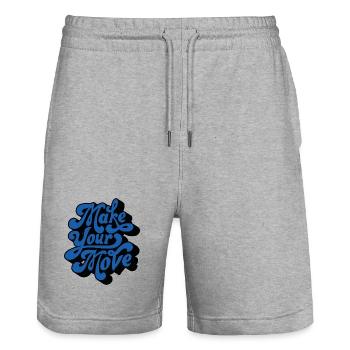 Mach deinen Schritt – im Retro-Stil - Stanley/Stella Unisex Bio Joggingshorts Trainer  - Grau meliert - Vorne - Nik (191cm) & Marisol (170cm)