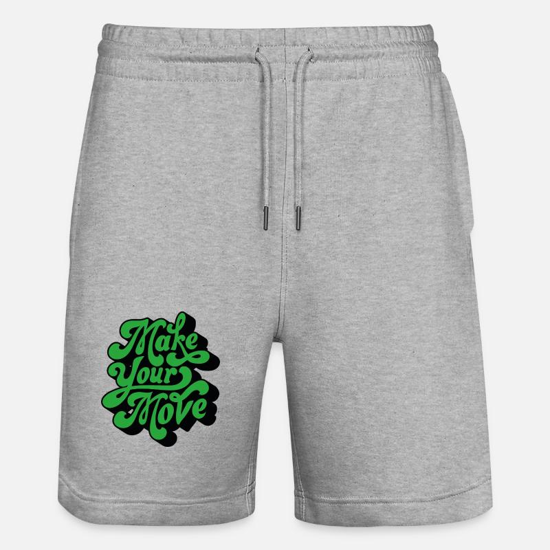 Mach deinen Schritt – Retro Handtext - Stanley/Stella Unisex Bio Joggingshorts Trainer  - Grau meliert