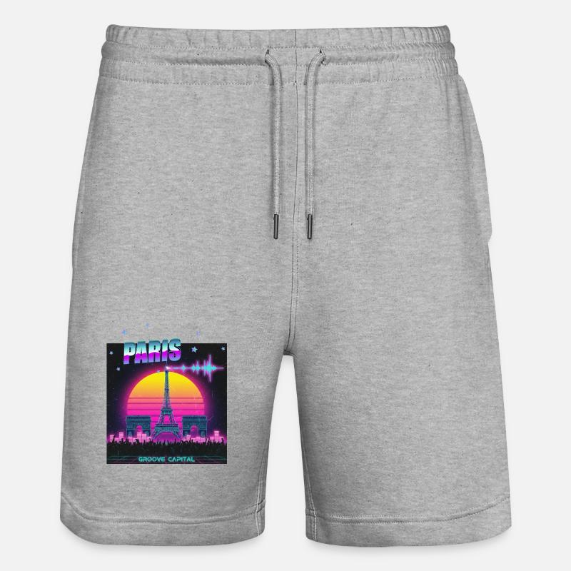 Paris Retro Wave Techno - Short de jogging bio TRAINER Stanley/Stella unisexe - gris chiné
