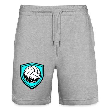 Blason du ballon de volley-ball - Short de jogging bio TRAINER Stanley/Stella unisexe - gris chiné - Devant - Nik (191cm) & Marisol (170cm)