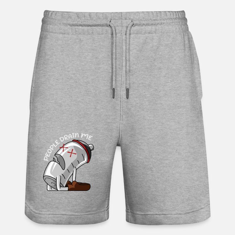 Introverti - Design drôle d’introverti - Sarcastic Sar - Short de jogging bio TRAINER Stanley/Stella unisexe - gris chiné