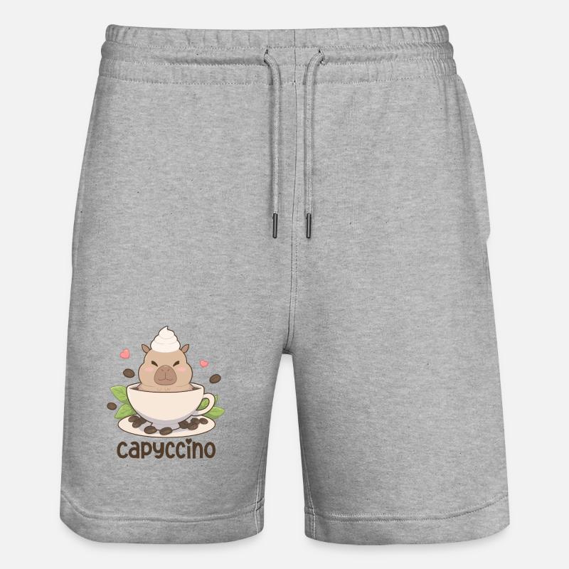 Motif du café capycconcine capybara - Short de jogging bio TRAINER Stanley/Stella unisexe - gris chiné