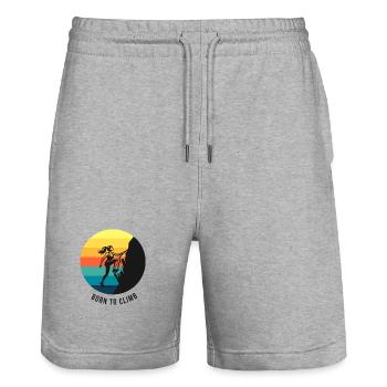 Climbing Girl Born to Climb Rainbow Bouldering - Stanley/Stella Trainer Unisex Organic Jogging Shorts - heather grey - Front - Nik (191cm) & Marisol (170cm)