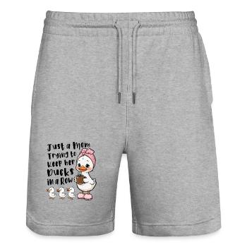 Mom tries to keep her ducks in line - Stanley/Stella Trainer Unisex Organic Jogging Shorts - heather grey - Front - Nik (191cm) & Marisol (170cm)