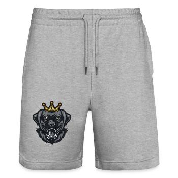 Labrador Hund Krone - Stanley/Stella Unisex Bio Joggingshorts Trainer  - Grau meliert - Vorne - Nik (191cm) & Marisol (170cm)