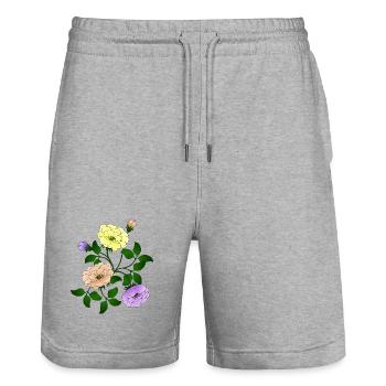 Fleur - Short de jogging bio TRAINER Stanley/Stella unisexe - gris chiné - Devant - Nik (191cm) & Marisol (170cm)