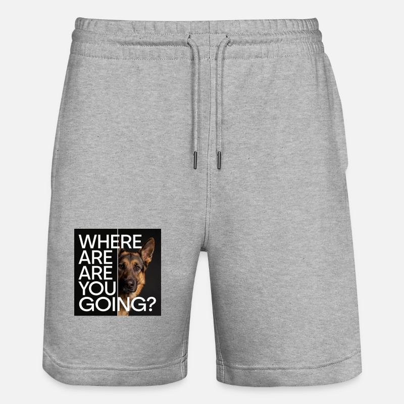 Deutscher Schäferhund Statement Motiv - Stanley/Stella Unisex Bio Joggingshorts Trainer  - Grau meliert