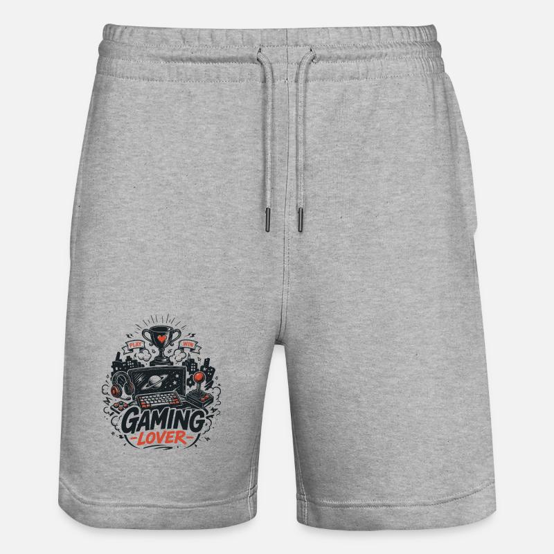 Gaming Lover Retro Controller - Stanley/Stella Trainer Unisex Organic Jogging Shorts - heather grey