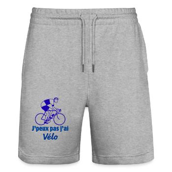 cyclisme - Short de jogging bio TRAINER Stanley/Stella unisexe - gris chiné - Devant - Nik (191cm) & Marisol (170cm)
