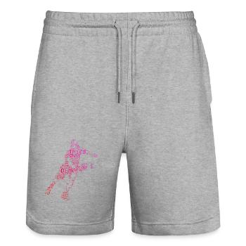 Cadeau Pickleball Pro pour les fans des joueurs de pickleball - Short de jogging bio TRAINER Stanley/Stella unisexe - gris chiné - Devant - Nik (191cm) & Marisol (170cm)