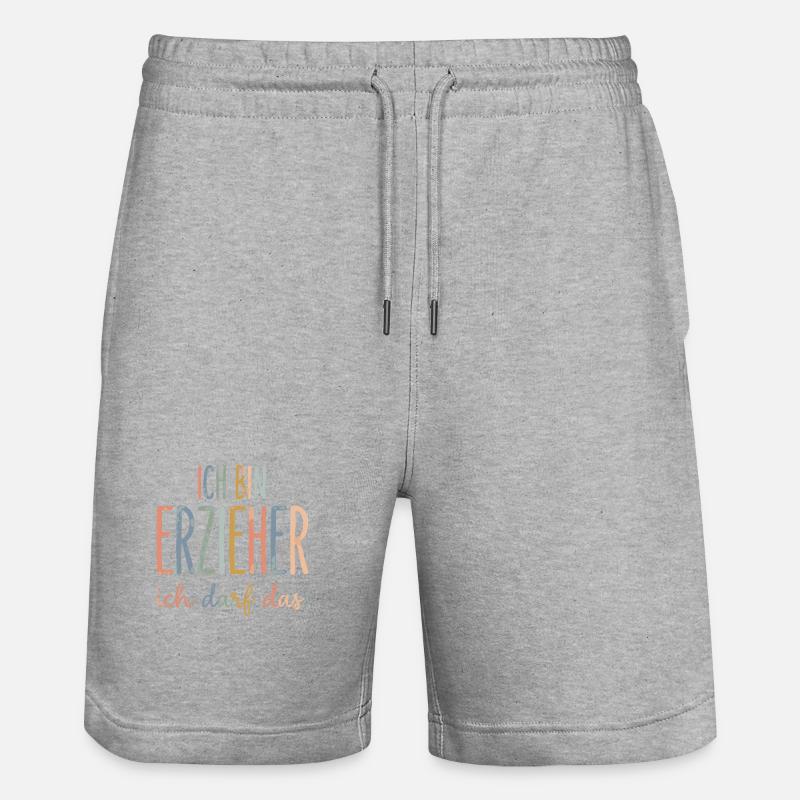 Ich bin erzieher ich darf das - Stanley/Stella Unisex Bio Joggingshorts Trainer  - Grau meliert