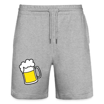bier - Stanley/Stella Unisex Bio Joggingshorts Trainer  - Grau meliert - Vorne - Nik (191cm) & Marisol (170cm)