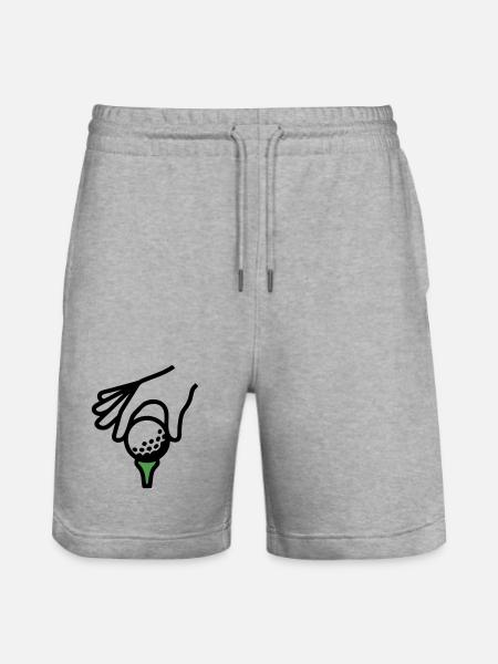 Golfball Abschlag Tee Golfsport Golfclub Golfer - Stanley/Stella Unisex Bio Joggingshorts Trainer  - Grau meliert