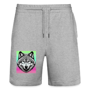 Wolf - Stanley/Stella Unisex Bio Joggingshorts Trainer  - Grau meliert - Vorne - Nik (191cm) & Marisol (170cm)