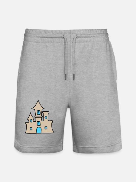 Sandcastle - beach summer - Stanley/Stella Trainer Unisex Organic Jogging Shorts - heather grey