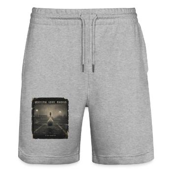 Prévention municipale Goose Trend Low-Fi Été - Short de jogging bio TRAINER Stanley/Stella unisexe - gris chiné - Devant - Nik (191cm) & Marisol (170cm)