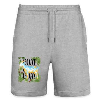 GOAT Legacy Argentina Colors Fußball-Tribute - Stanley/Stella Unisex Bio Joggingshorts Trainer  - Grau meliert - Vorne - Nik (191cm) & Marisol (170cm)