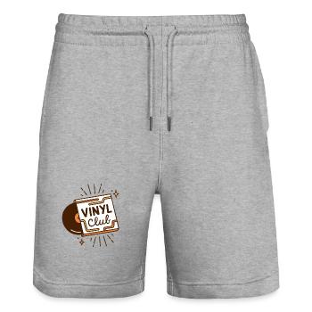 Vinylclub-Analog-Musikästhetik - Stanley/Stella Unisex Bio Joggingshorts Trainer  - Grau meliert - Vorne - Nik (191cm) & Marisol (170cm)