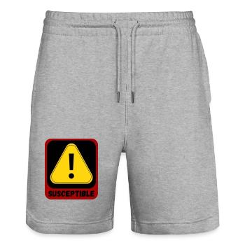 Anfällig - Stanley/Stella Unisex Bio Joggingshorts Trainer  - Grau meliert - Vorne - Nik (191cm) & Marisol (170cm)