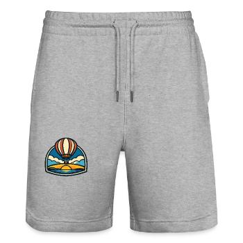 Sonnenaufgang Ballon über Meer - Stanley/Stella Unisex Bio Joggingshorts Trainer  - Grau meliert - Vorne - Nik (191cm) & Marisol (170cm)