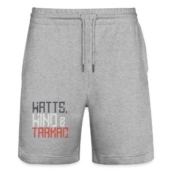 Watts Wind Tarmac - Stanley/Stella Unisex Bio Joggingshorts Trainer  - Grau meliert - Vorne - Nik (191cm) & Marisol (170cm)
