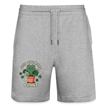 Plant Parents JUST ONE MORE PLANT - Stanley/Stella Trainer Unisex Organic Jogging Shorts - heather grey - Front - Nik (191cm) & Marisol (170cm)