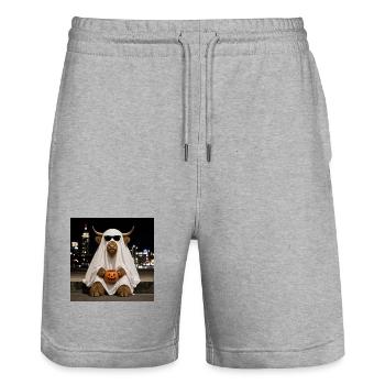 Highland Cow Halloween Ghost with Pumpkin T-Shirt - Stanley/Stella Trainer Unisex Organic Jogging Shorts - heather grey - Front - Nik (191cm) & Marisol (170cm)
