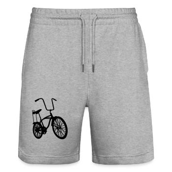 old school retro bike - Stanley/Stella Trainer Unisex Organic Jogging Shorts - heather grey - Front - Nik (191cm) & Marisol (170cm)