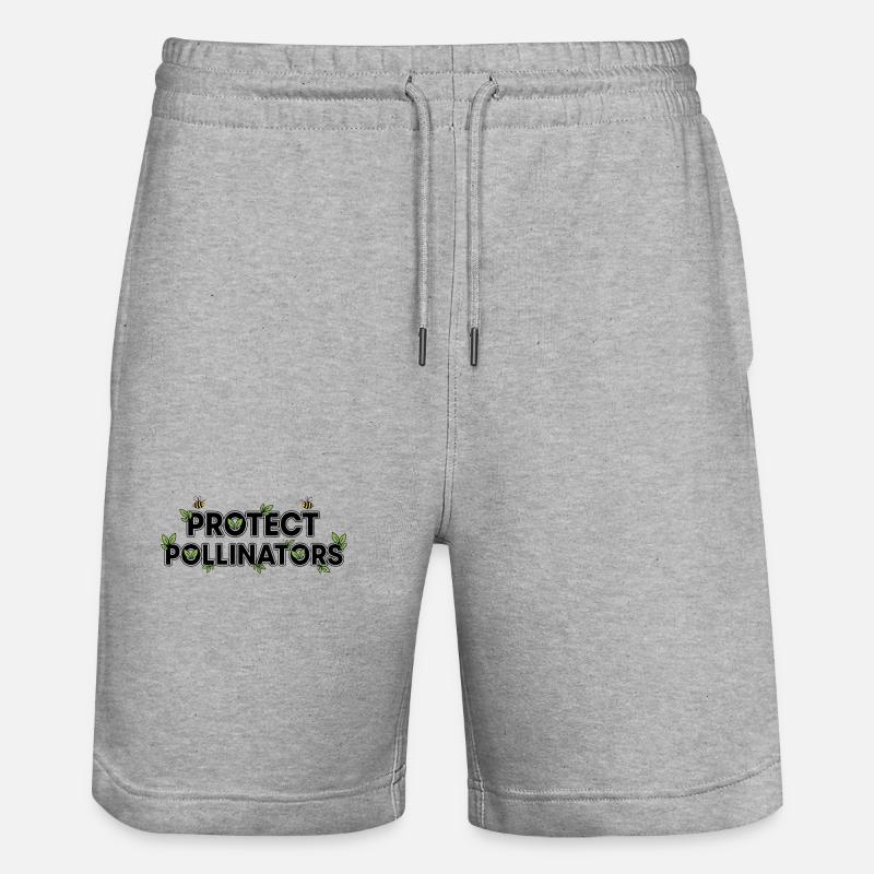 Protéger les pollinisateurs | Sauvez les abeilles - Short de jogging bio TRAINER Stanley/Stella unisexe - gris chiné
