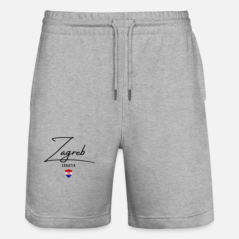 J’aime Zagreb, Zagreb Croatie - Short de jogging bio TRAINER Stanley/Stella unisexe - gris chiné