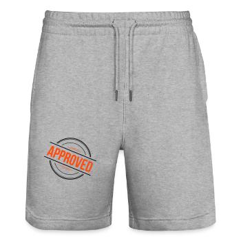 Approved Stempel – 2 Farben - Stanley/Stella Unisex Bio Joggingshorts Trainer  - Grau meliert - Vorne - Nik (191cm) & Marisol (170cm)