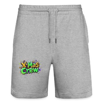 Weihnachten X-Mas Crew Christmas - Stanley/Stella Unisex Bio Joggingshorts Trainer  - Grau meliert - Vorne - Nik (191cm) & Marisol (170cm)