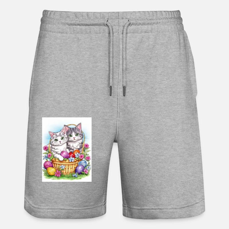 Chats de Pâques doux - Short de jogging bio TRAINER Stanley/Stella unisexe - gris chiné