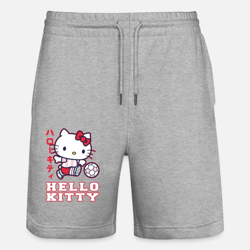 Hello Kitty Jouant Au Football - Short de jogging bio TRAINER Stanley/Stella unisexe - gris chiné