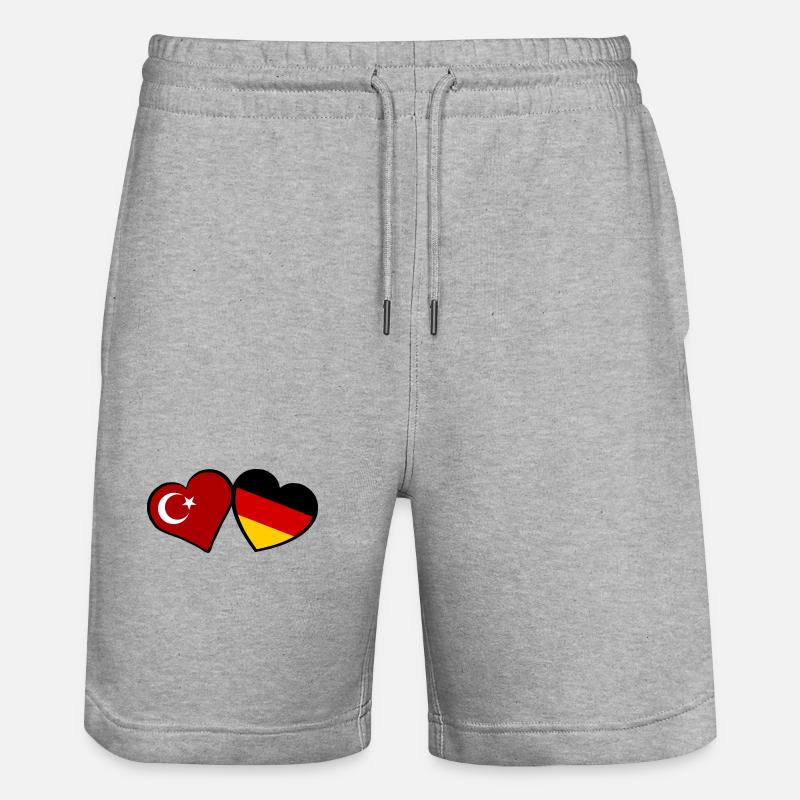 Die türkisch deutsche Partnerschaft - Stanley/Stella Unisex Bio Joggingshorts Trainer  - Grau meliert