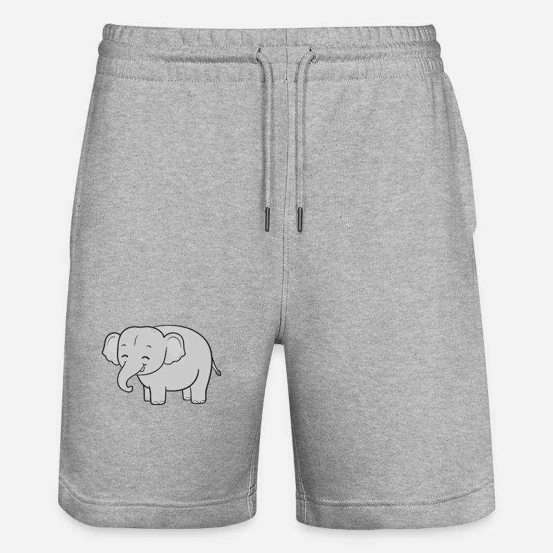 Éléphants éléphants - Short de jogging bio TRAINER Stanley/Stella unisexe - gris chiné