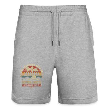 Legends Born in May 2000 Vintage 2000 Gift - Stanley/Stella Trainer Unisex Organic Jogging Shorts - heather grey - Front - Nik (191cm) & Marisol (170cm)