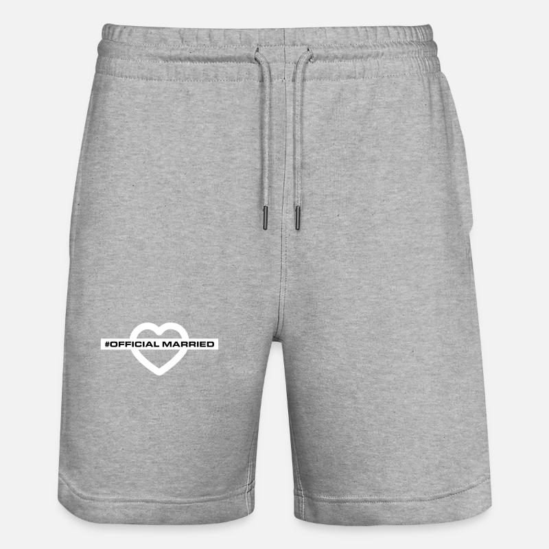 Coeur de mariage marié - Short de jogging bio TRAINER Stanley/Stella unisexe - gris chiné