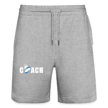 coach coach of the Rugby team - Stanley/Stella Trainer Unisex Organic Jogging Shorts - heather grey - Front - Nik (191cm) & Marisol (170cm)