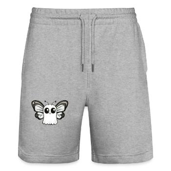papillon Halloween bande dessinée fantôme - Short de jogging bio TRAINER Stanley/Stella unisexe - gris chiné - Devant - Nik (191cm) & Marisol (170cm)