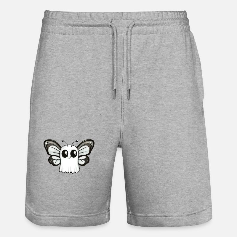 Schmetterling Halloween Comic Geist - Stanley/Stella Unisex Bio Joggingshorts Trainer  - Grau meliert
